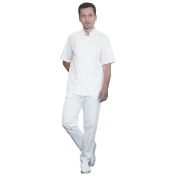 Zestaw kucharza elastyczna bluza na napy i spodnie białe roz. 3XL